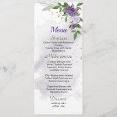 Menu fleurs violettes mariage vert (Devant)