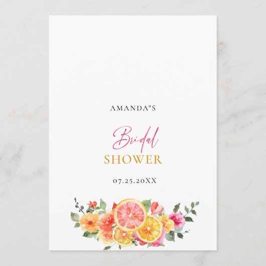 Menu Fleurs vives Festives Fête des mariées d'agrumes f (Dos)