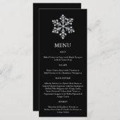 Menu Flocon de neige d'hiver (noir) (Devant / Derrière)