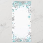 Menu Flocon de neige vert Turquoise Silver Quinceañera (Dos)