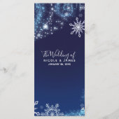 Menu Flocons de neige bleus et blancs Winter Wonde (Dos)