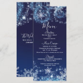 Menu Flocons de neige bleus et blancs Winter Wonde (Devant / Derrière)