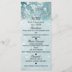 Menu Flocons de Neige Merveilleux Noël Étincelle