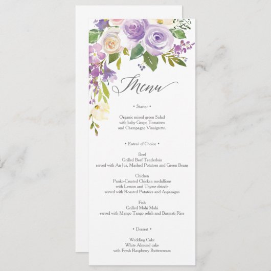 Menu Flora chéri (Devant / Derrière)