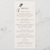 Menu Floral à la crème Rustique Boho Marsala (Devant)