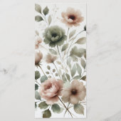 Menu floral aquarelle or et olive poussiéreux (Dos)