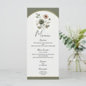 Menu floral aquarelle or et olive poussiéreux (Debout devant)