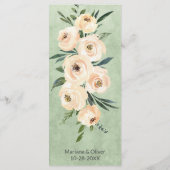Menu Floral Beige Blush Sage Green Wedding (Achterkant)