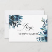 Menu Floral bleu de la marine céleste (Devant)