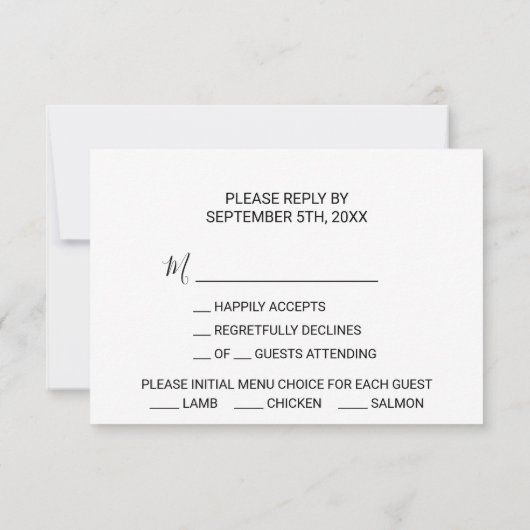 Menu Floral bleu moderne (Dos)