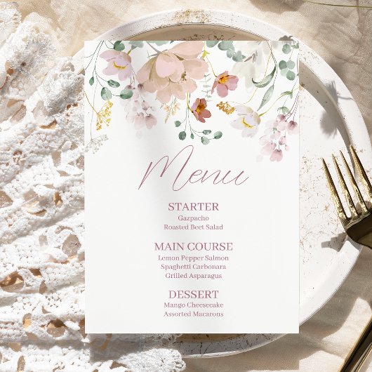 Menu Floral Blush