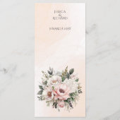 Menu Floral Blush Pink Mariage (Dos)