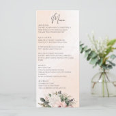 Menu Floral Blush Pink Mariage (Debout devant)