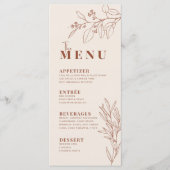 Menu Floral Bohème Beige Terreux (Devant)
