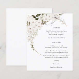 Menu Floral Boho Blanc Budget