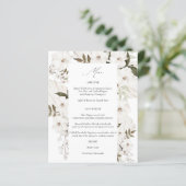 Menu Floral Boho Blanc Budget 2 (Debout devant)