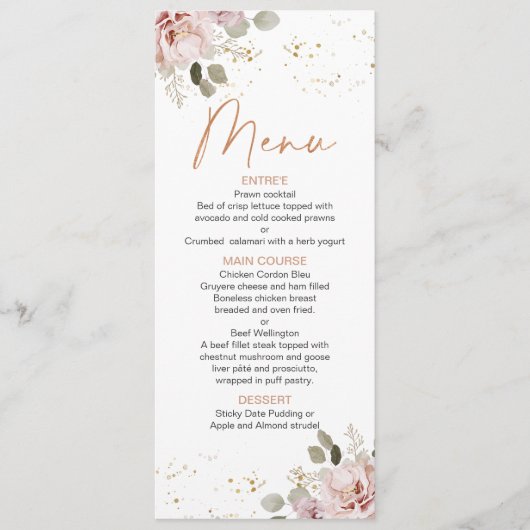 Menu Floral Boho Blush Moderne (Devant)