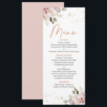 Menu Floral Boho Blush Moderne<br><div class="desc">Menu Floral Boho moderne Boho Blush menu floral Boho avec deux arrangements floraux,  feuillage d'eucalyptus et une texture grunge. Convient à diverses occasions.</div>