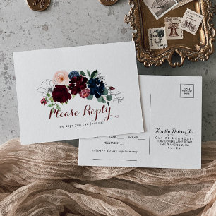 Menu Floral Boho Colorful de luxe Choix RSVP