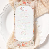 Menu Floral Boho Fleur sauvage Mariage