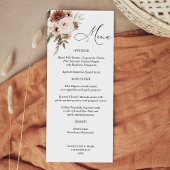 Menu Floral Boho Neutre Rustique