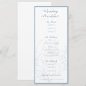 menu Floral bruiloft (Diamond Blue) (Voorkant / Achterkant)