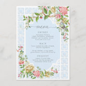 Menu Floral Chinoiserie Bleu - Trianon (Devant)