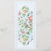 Menu Floral Chinoiserie Bleu - Trianon (Dos)