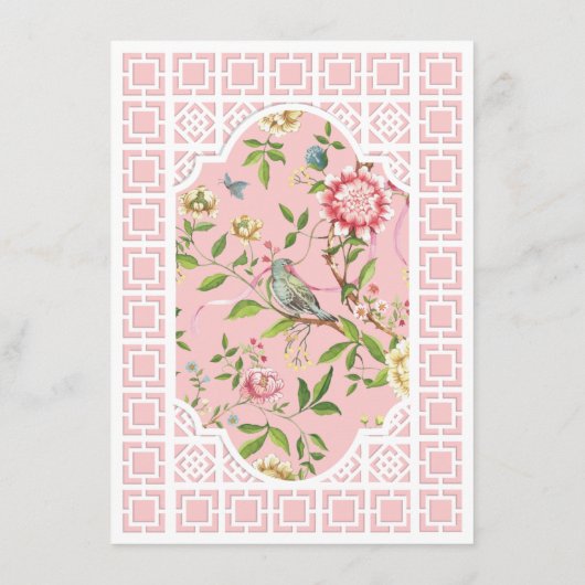 Menu Floral Chinoiserie Rose - Trianon (Dos)