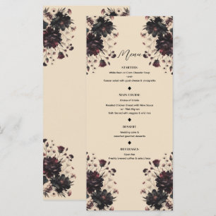 Menu Floral Crème Beige Vintage Shabby Chic Romant