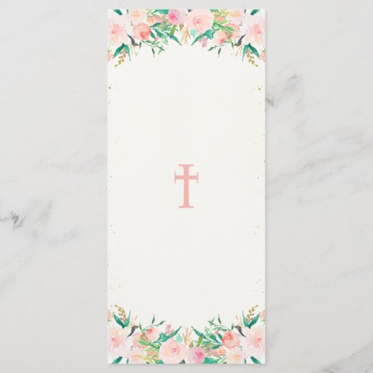 Menu floral de baptême de baptême (Dos)