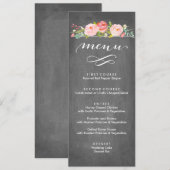 Menu floral de mariage de roseraie (Devant / Derrière)