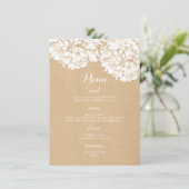 Menu floral de mariage d'hortensias rustiques (Debout devant)