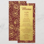 Menu Floral d'huile d'or sur Bourgogne (Devant / Derrière)