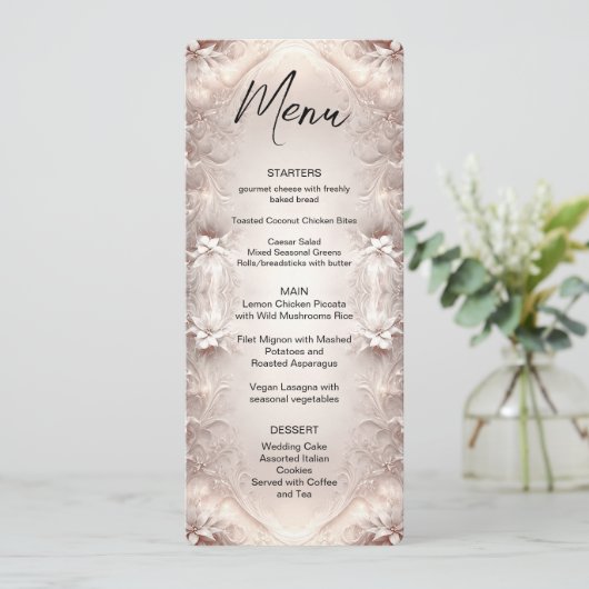 Menu Floral d'ivoire blanc (Debout devant)