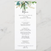 Menu Floral D'Or Avec Dîner De Verdure Tropicale (Devant)