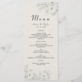 Menu Floral Dusty Blue Mariage (Devant)