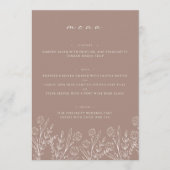 Menu Floral Dusty Rose 5x7" Mariage Table plat (Devant)