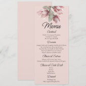 Menu Floral, Dusty rose Blush Mariage (Devant / Derrière)