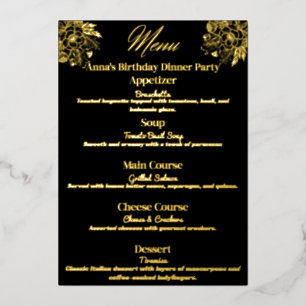 Menu Floral Elegance Party