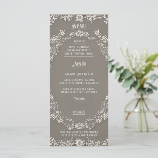 Menu Floral Elegance Wedding (Staand voorkant)
