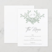 Menu floral élégant avec initiales (Devant / Derrière)