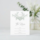 Menu floral élégant avec initiales (Debout devant)