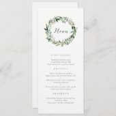 Menu floral élégant de mariage de guirlande (Devant / Derrière)