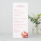 Menu Floral Élégant Rose (Debout devant)