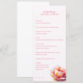 Menu Floral Élégant Rose (Devant / Derrière)