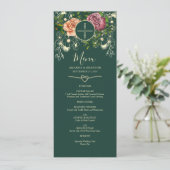 Menu Floral Emerald Green Mariage (Debout devant)