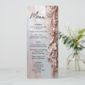 Menu floral et perle orné rose (Debout devant)