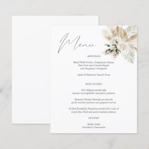 Menu Floral Feuille de Palmier Bohème de Budget