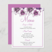Menu Floral Fleurs d'orchidées violettes Soirée de (Devant / Derrière)